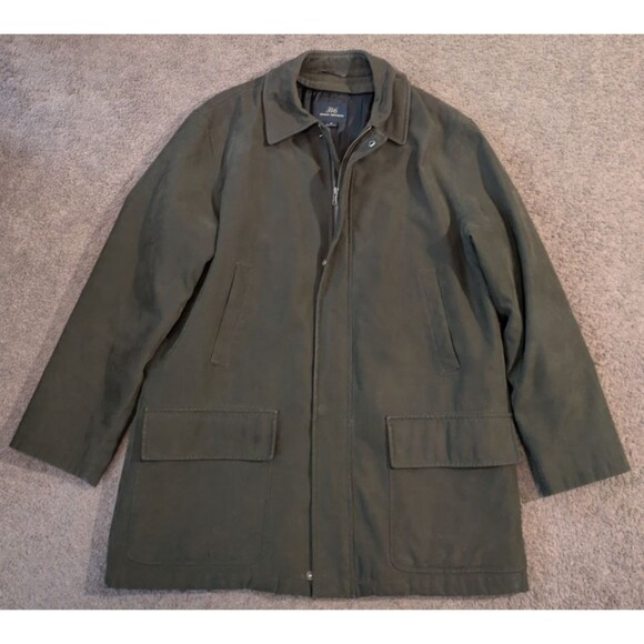 Brooks Brothers Wool Lined Car Coat Overcoat Green Men's Medium - Picture 1 of 11
